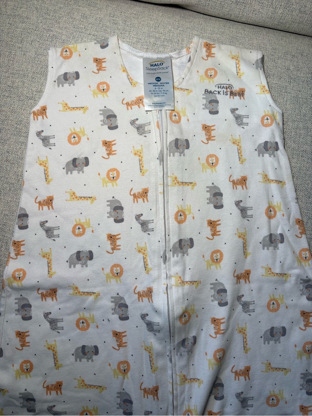 HALO White Animal-Print Sleep Sack